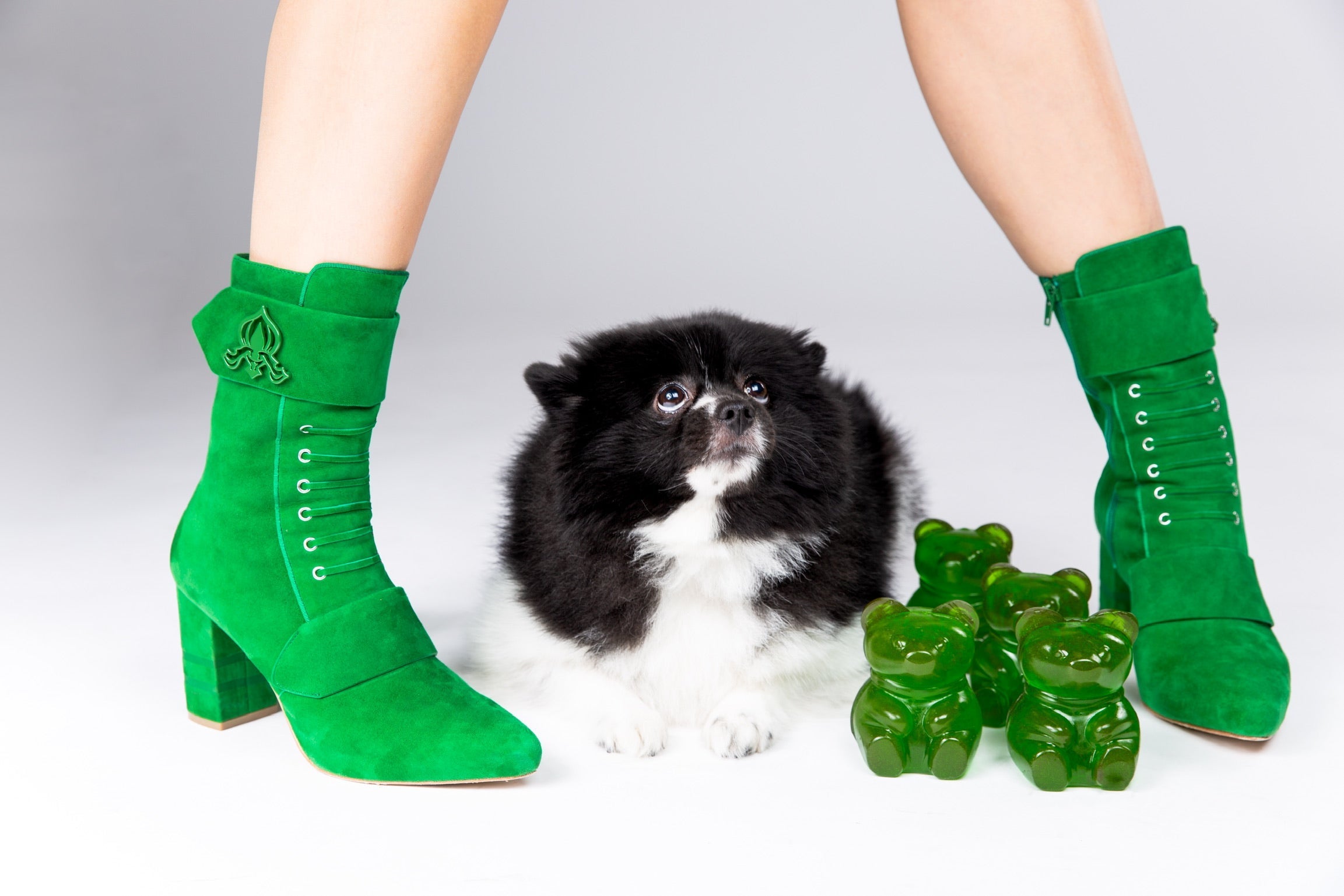 Michaela V Marta Green Suede Boots